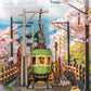 ROBOTIME 3D Puzzles for Adults DIY Model Building Toy with LED Light Wooden Craft Kits Diorama Tram Hobby for Brain Teaser Gift (Sakura Journey)