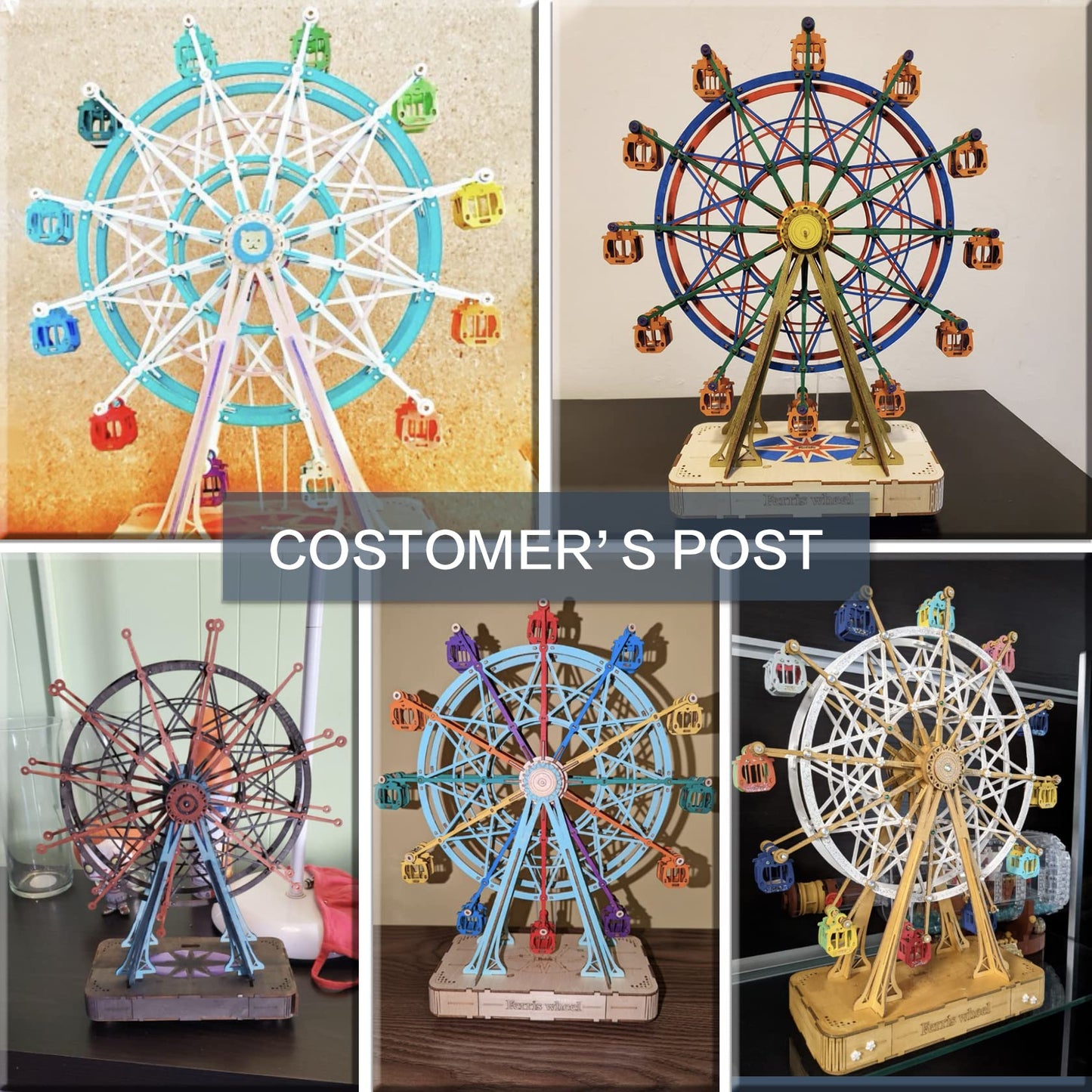 Rowood 3D Puzzles for Adults, Model Kits for Adults, Wooden Music Box,DIY Craft Kits Gifts on Birthday Christmas - Ferris Wheel (232 PCS)