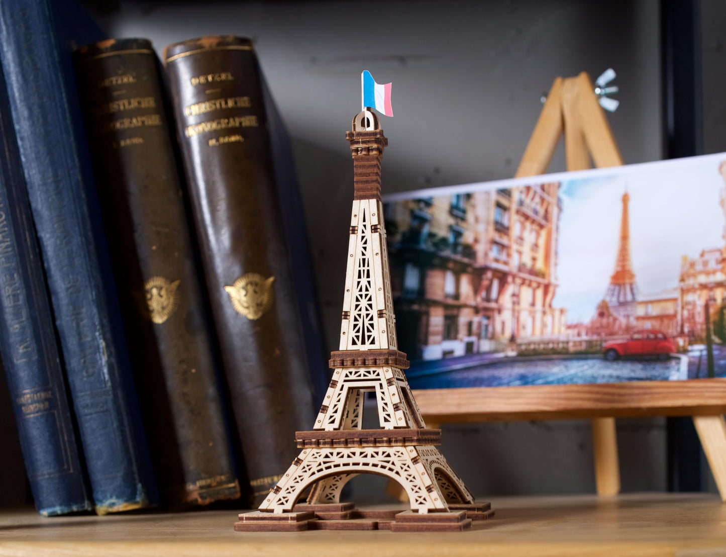 UGEARS Wooden 3D Puzzle Paris Eiffel Tower Iconic Model for Adults Easy Assembly DIY Miniature Kit 50 Pcs
