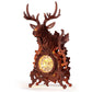 FUNPOLA LED 3D Wood Puzzle Deer Clock, 3D Wooden Puzzle Elk Clock Building Model, Home Décor 3D Wooden Puzzle for Adults/Teens Christmas Gift(Wood, Yellow Light)