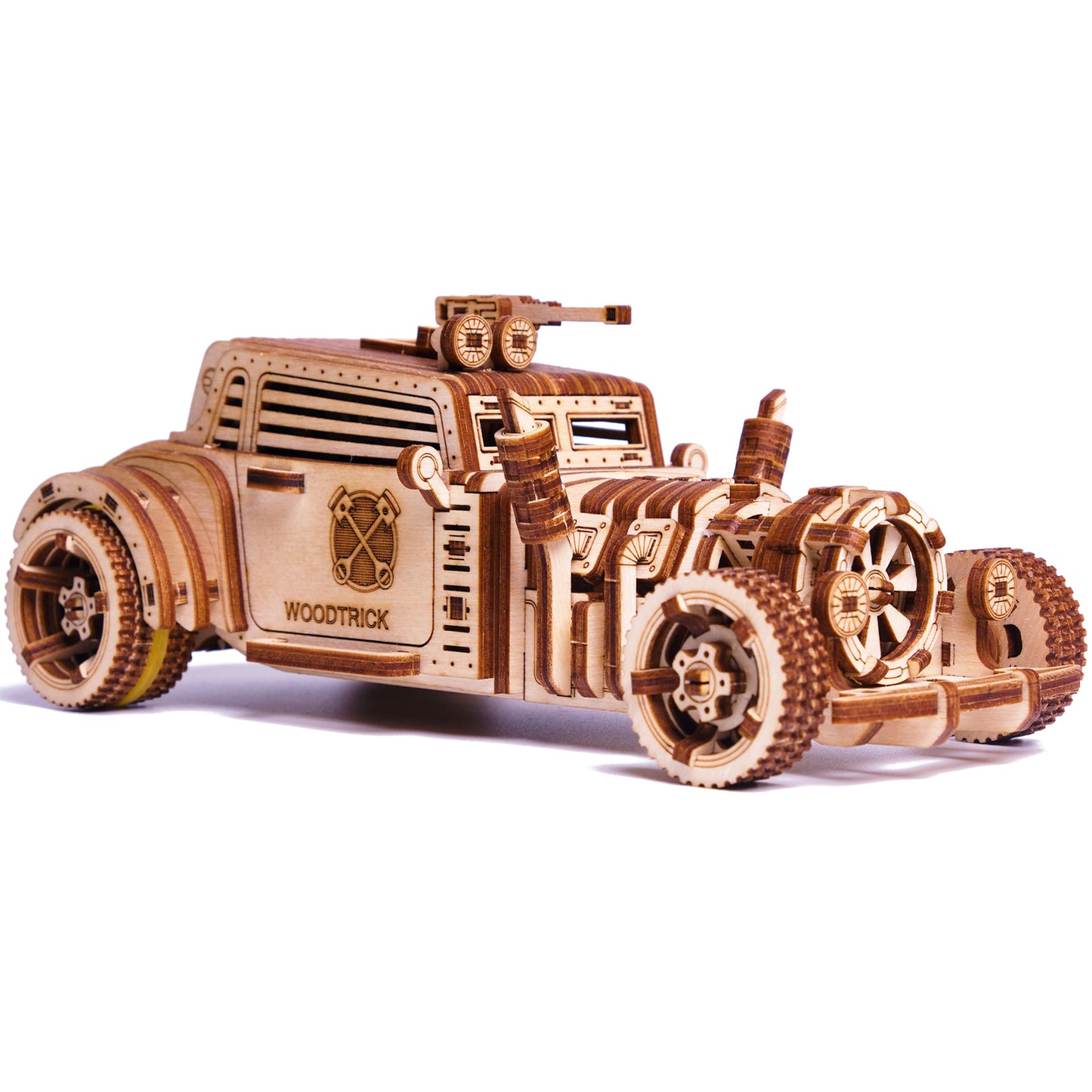 Wood Trick Apocalyptic Car 3D Wooden Puzzles for Adults and Kids to Build - Rides up to 26 feet - Wooden Model Car Kits to Build for Adults