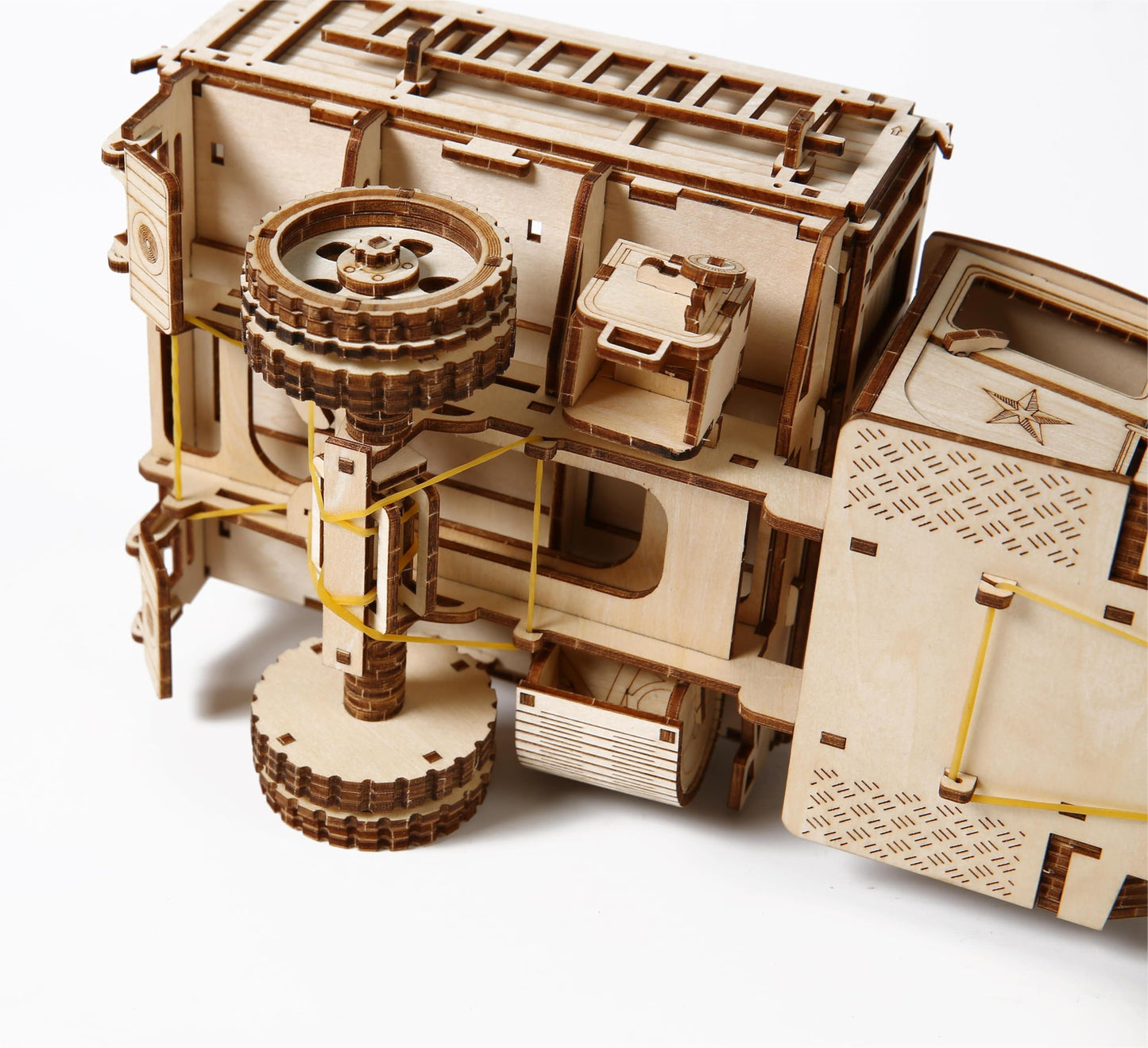 Hallisun 3D Wooden Truck Puzzle, 3D Wooden Puzzle for Adults, DIY Assembly Mechanical Truck Building Kit, Handicraft Wood Car Craft, Birthday for Hobbyist Collectors Family Women Men Age 14+, 246 pcs