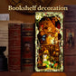 Book Nook Kit for Adult - THRIVINGIVAN Miniature Model Build Dollhouse Kit 3D Wooden Puzzle with Sensor Led Light for Bookshelf Bookend Insert Decor Adults Teen Crafts(Spirit)