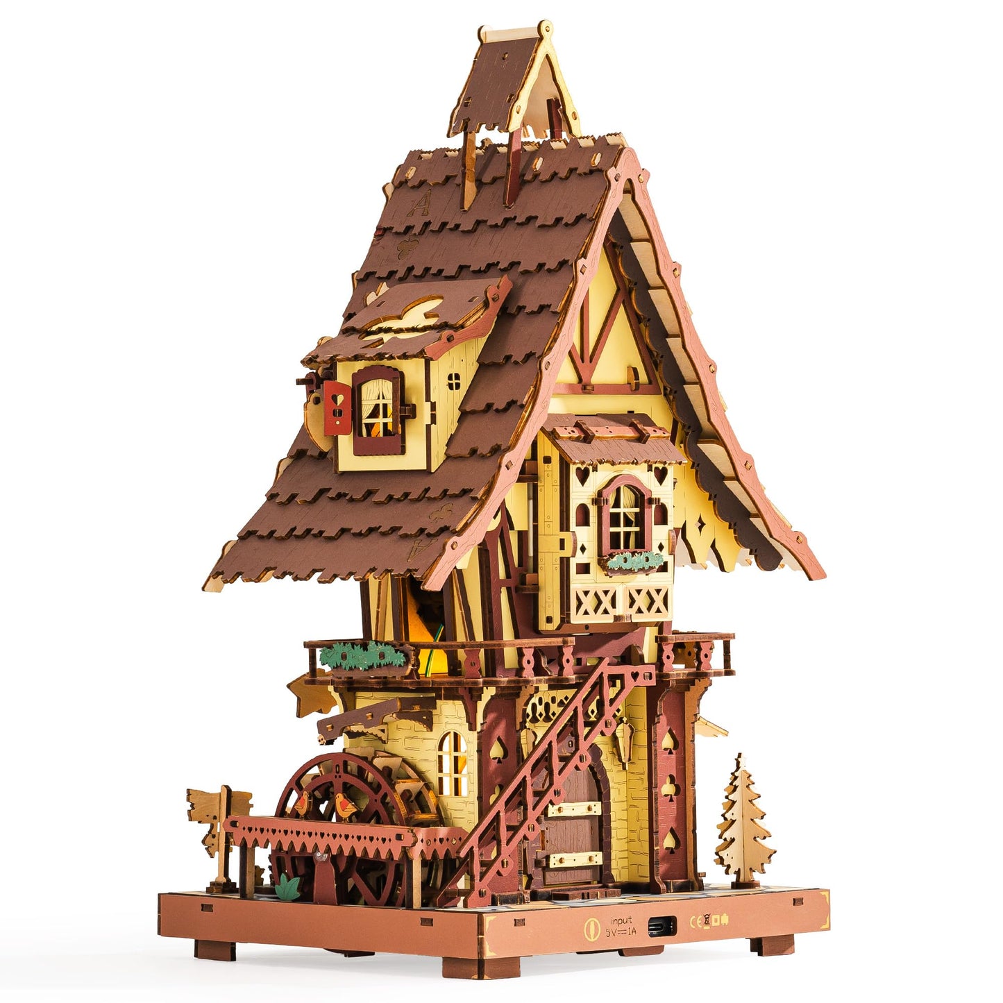 ROKR Cuckoo Clock Mechanical 3D Wooden Puzzle Kit for Adults, DIY Wooden Clock Model Building Set, Unique Home Decor Gift for Women Men