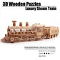 KWASVLYA 3D Wooden Puzzles, Wooden Puzzles Train for Adults and Teens, Educational Brain Teaser Assembly 3D Model Trains, Gifts for Christmas/Birthday（Luxury Steam Train）
