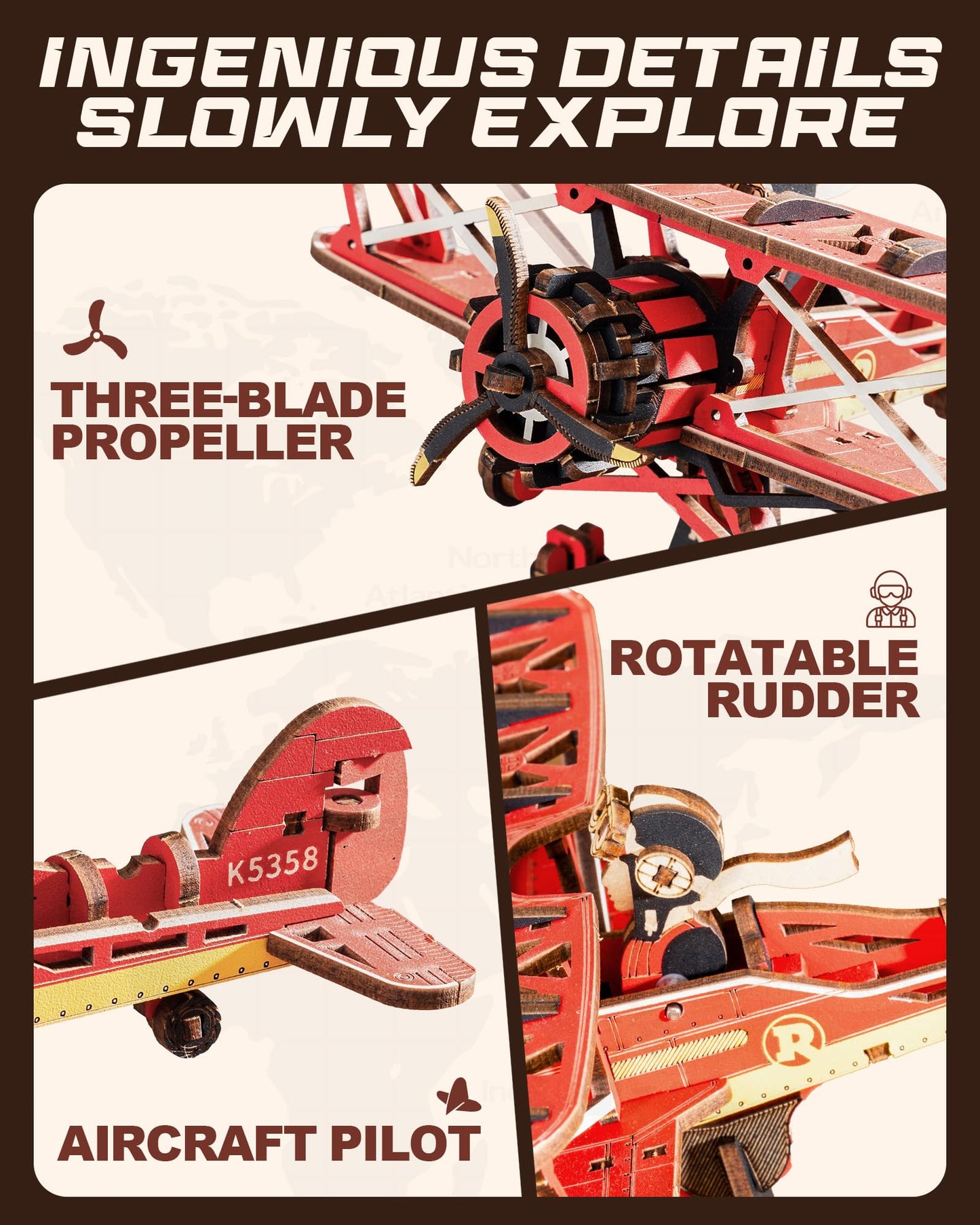 ROKR 3D Wooden Puzzles for Adults,Gravity Swing Model kit, 163Piece 3D Puzzles for Adults