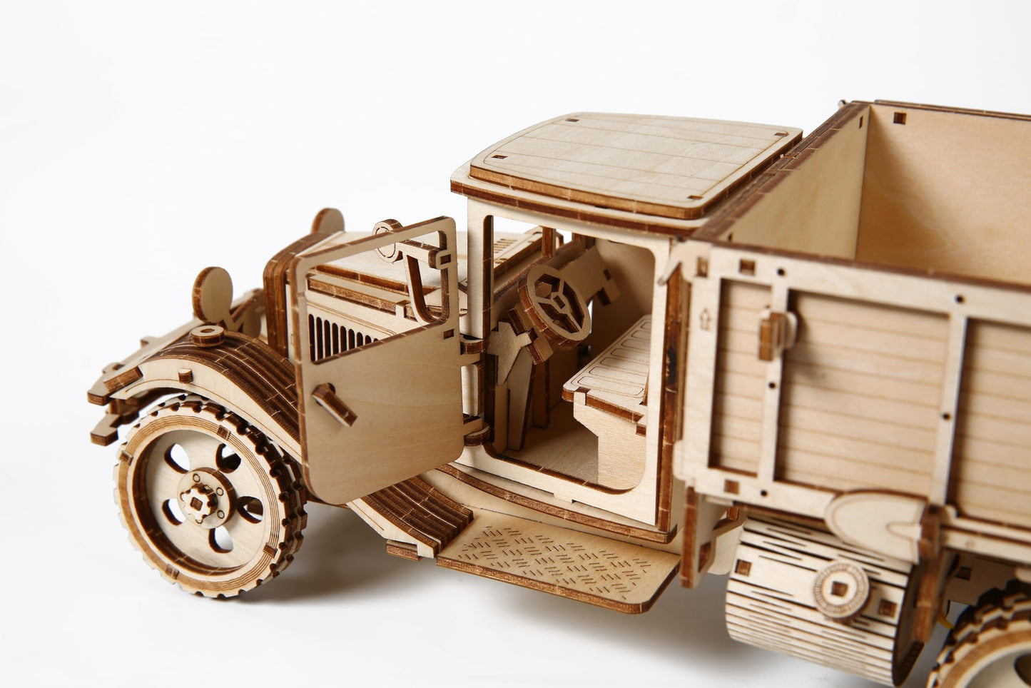 Hallisun 3D Wooden Truck Puzzle, 3D Wooden Puzzle for Adults, DIY Assembly Mechanical Truck Building Kit, Handicraft Wood Car Craft, Birthday for Hobbyist Collectors Family Women Men Age 14+, 246 pcs