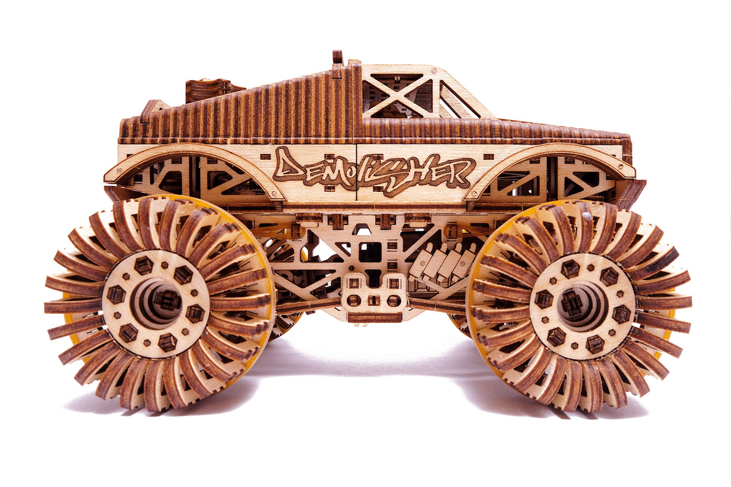 Wood Trick Monster Pickup Truck Car 3D Wooden Puzzles for Adults - Rides up to 18 feet - 8.3x6.3 in - Model Truck Kit to Build for Adults