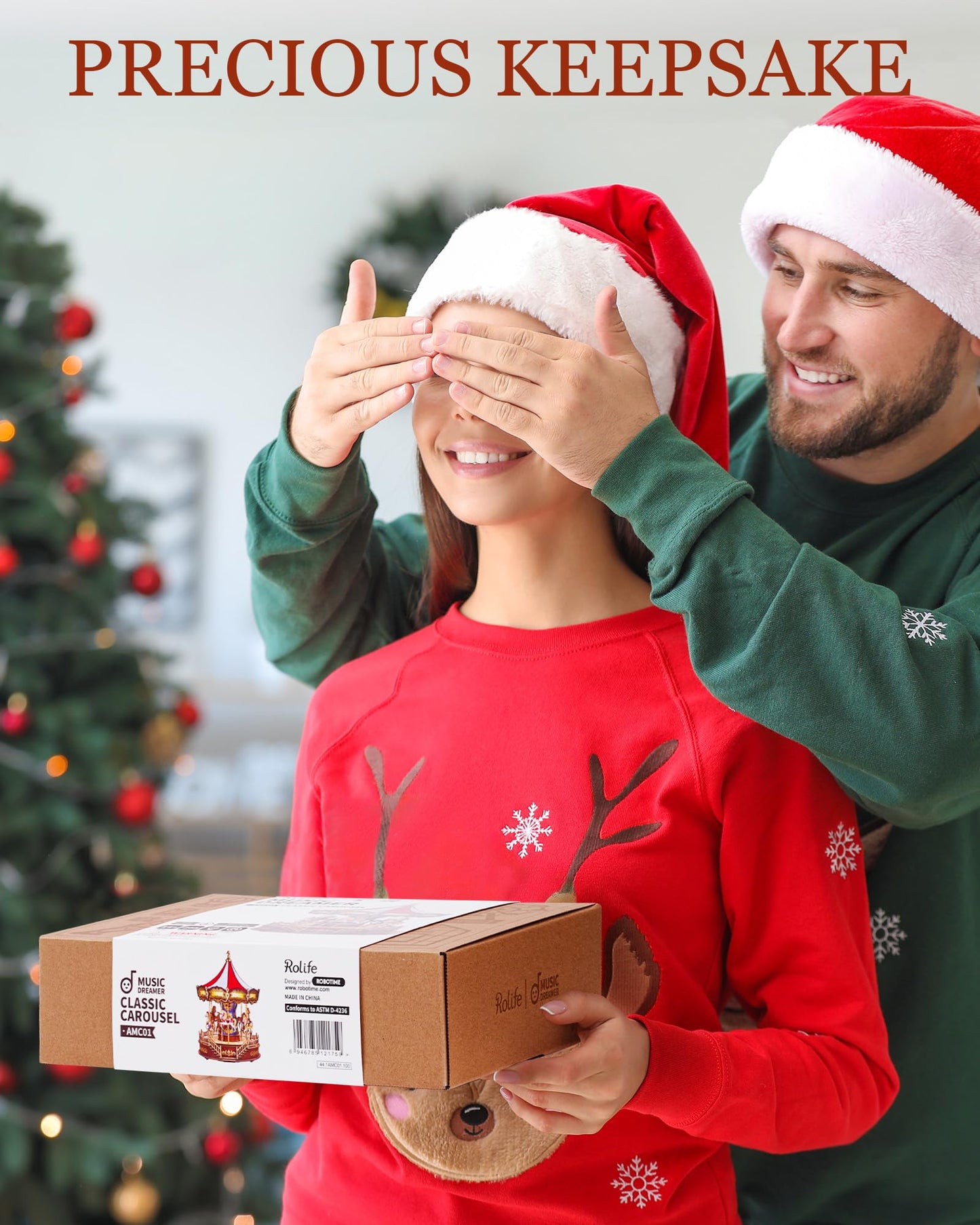 Rolife Wooden 3D Puzzles for Adults, DIY Carousel Music Box with Chaser Lights 11.6" Model Building Kit, Construction Project Craft Kits for Adults Hobby Home Decor Chiristmas Gifts for Boys Girls