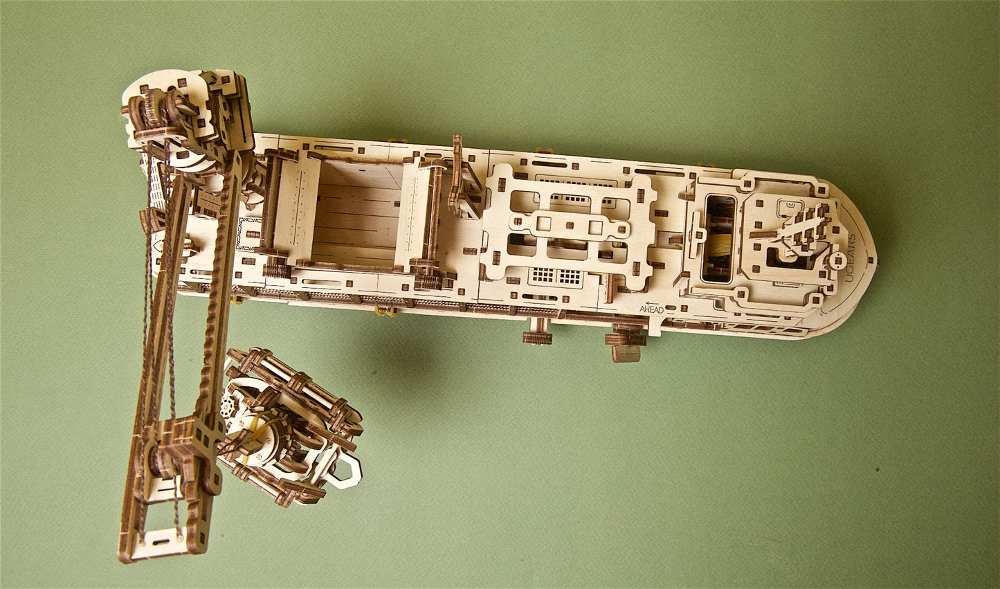 UGEARS 3D Puzzles Research Vessel - DIY Model Ship 3D Idea - Unique and Creative Wooden Mechanical Models - Self Assembly Woodcraft Construction Kits