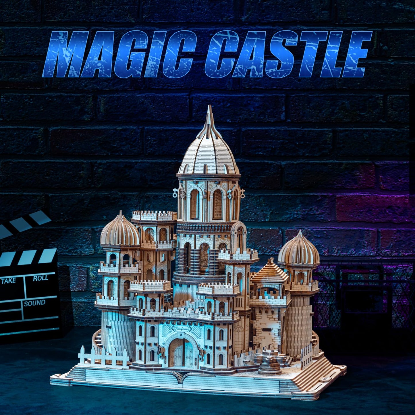 RUIFAM 3D Wooden Puzzles DIY Mechanical Wooden Wide Model Kit 1000 Pcs 3D Puzzles for Adults Teens 14+Years Puzzle Enthusiasts Box Clockwork Enchanted Castle