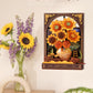 Wowood 3D Wooden Puzzles for Adults - Van Gogh Golden Sunflower DIY Model Building Kits with LED Light - Home Decor, Wall Art & Unique Creative Gifts for Art Lovers