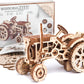 WOODEN.CITY Tractor 3D Wooden Puzzle Kit – Mechanical Farm Tractor Model for Adults & Teens, 148-Piece DIY Kit with Moving Wheels, Made in EU