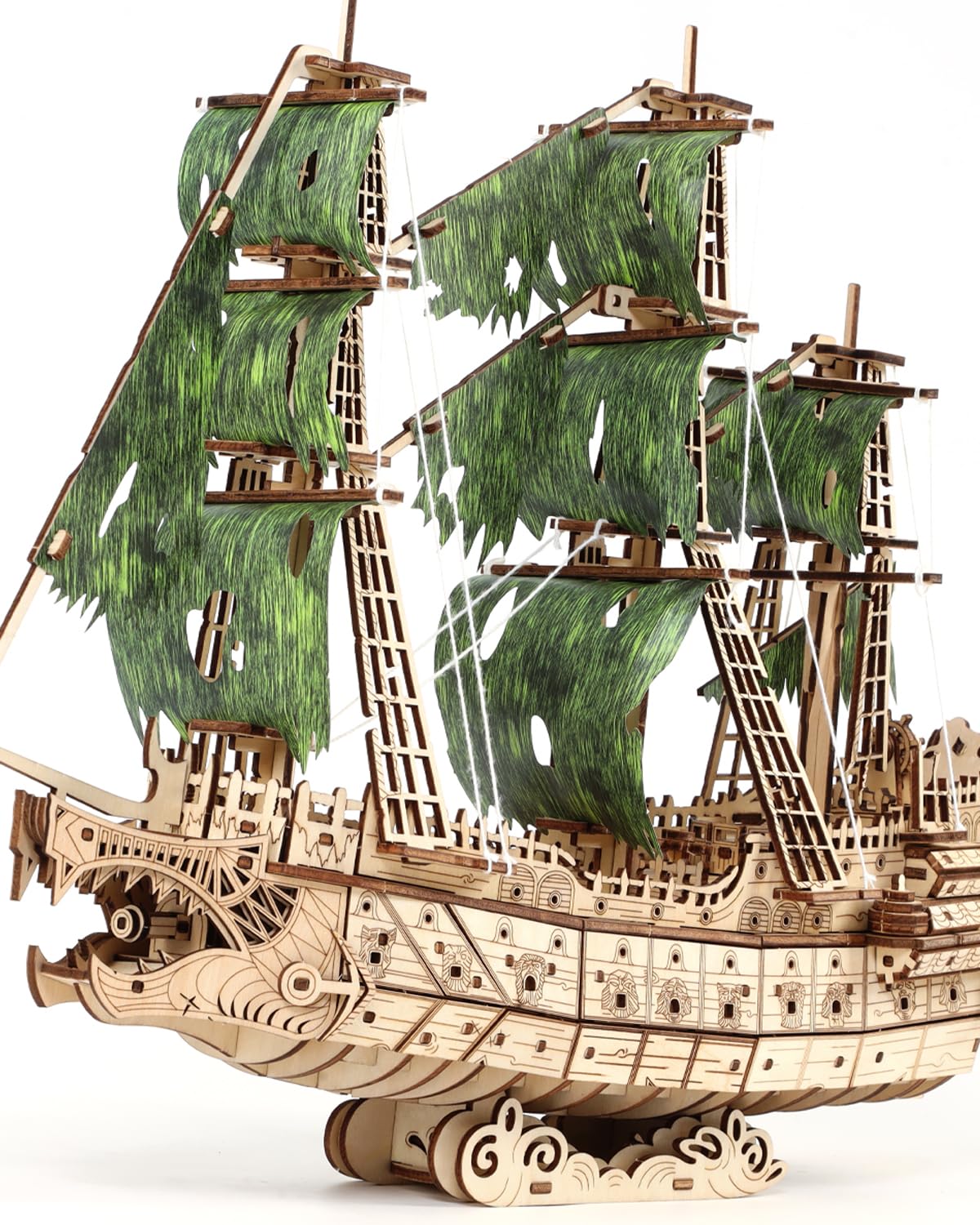 Challenging Flying Dutchman 3D Wooden Puzzles for Adults Pirate Ship Model Kit to Build - Ideal Christmas or Birthday Gift for Puzzle Enthusiasts