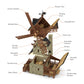 Wooden Mill-Hybrid Medieval Windmill, Watermill, Blacksmith Workshop -3D Wooden Puzzles for Adults to Build - Engineering DIY Mechanical Model Kit, 352PCS - Assembly Time 9H
