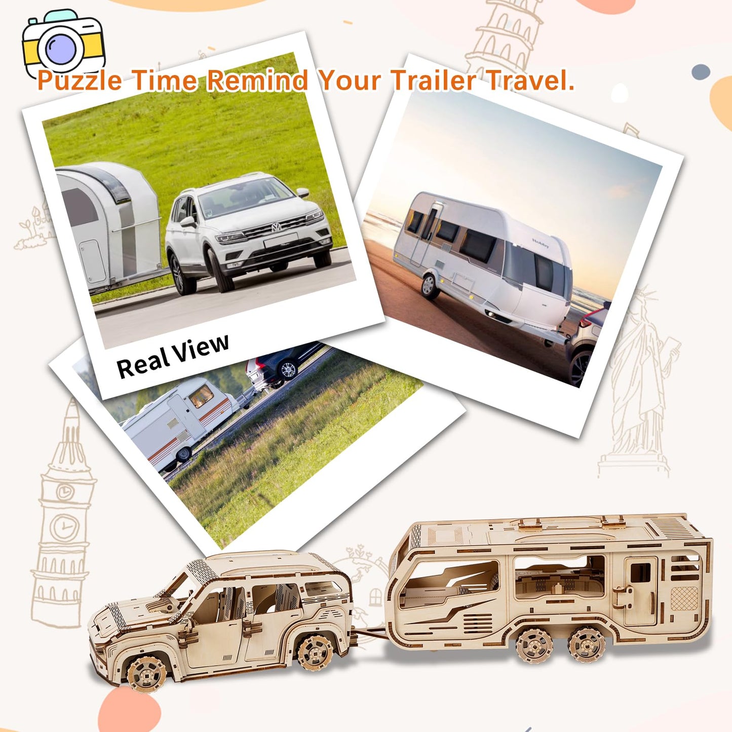 3D Wooden Puzzle for Adults, Trailer Mechanical Car 3D Jigsaw Puzzles, DIY Model Building Kit Handicraft Wood Craft Hobbies Toy, Birthday for Hobbyist 14+ Teens Family Women Men, 323 Pieces