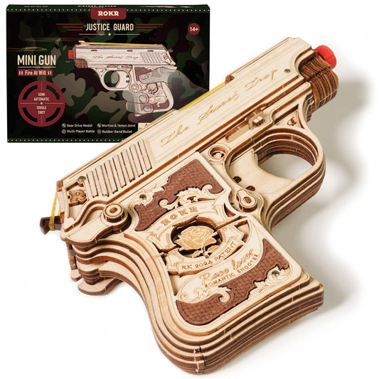ROKR 3D Puzzles for Adults Mechanical Puzzles Rubber Band Shooter Wooden Puzzle Model Home Decor Desk Decoration Birthday Gifts for Teens 14+ and Adults(LQ502)