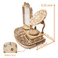 KWASVLYA 3D Wooden Gramophone - Dual-Motion Music Box & Rotating Photo Frame with LED Lights | Vintage Gram-Style Memory Display | 3-Hour Assembly Puzzle (Holds 3x5 Photos)
