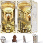 CCCDF Book Nook Kit, DIY Miniature Dollhouse Booknook Kit, 3D Wooden Puzzle Bookend Bookshelf Insert Decor with LED Light for Teens and Adults (Library of Gods)