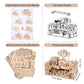 3D Wooden Puzzles for Santa's Workshop, Wood Creative Mechanical Puzzles Assembly Model Building Kits to Build for Adults & Kids, Christmas Decor Model Kit(No Battery Included)
