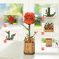 rowood 3D Puzzle Wooden Flower,DIY Artifical Flower Building Toy Set Craft Kit for Women,Mother's Day/Valentine's Day/Teacher's Day/Thanksgiving/Christmas/Birthday Choice-Red Rose