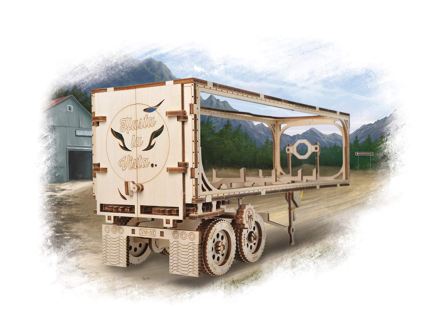 UGEARS Trailer for Heavy Boy Truck VM-03 Self-Assembling 3D Wooden Model