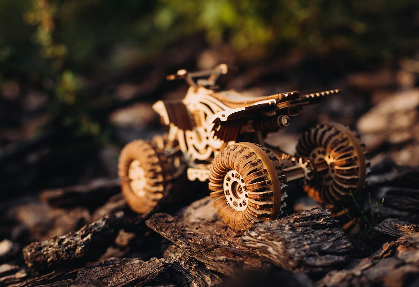 Wood Trick Quad Bike 3D Wooden Puzzles for Adults and Kids to Build - Rides up to 30ft - Wooden Model Car Kits to Build - Model Kits for Adults - Challenging Project Hobby