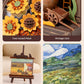 Wowood 3D Wooden Puzzles for Adults - Van Gogh Golden Sunflower DIY Model Building Kits with LED Light - Home Decor, Wall Art & Unique Creative Gifts for Art Lovers