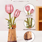 rowood Wooden Flower,3D Puzzles for Adults,Artifical Flower Botanical Collection Building Kit,Mother's Day/Valentine's Day Pink Tulip