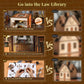 CCCDF DIY Book Nook Kit for Adults and Teens, Miniature Dollhouse Booknook Kit, 3D Wooden Puzzle Booknook Bookshelf Bookcase Model Build Kit Decor Alley with LED Light (Law Library)