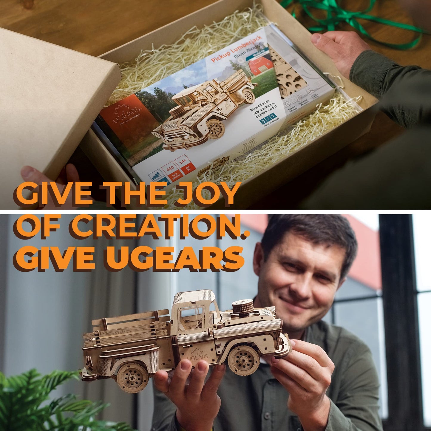 UGEARS Wooden 3D Puzzles for Adults - Pickup Lumberjack Model Car Kits 3D Puzzle Adult Crafts - Wooden Puzzles for Adults Mechanical Truck Puzzle Model Kit - Retro Chevrolet 3100 Inspired - 460 Pcs