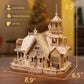KWASVLYA Vintage Villa 3D Wooden Puzzle,Building Kits for Adults and Teens,Educational Brain Teaser Assembly Model with LED Lights,Skill Building and Creative Fun