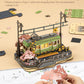 ROBOTIME 3D Puzzles for Adults DIY Model Building Toy with LED Light Wooden Craft Kits Diorama Tram Hobby for Brain Teaser Gift (Sakura Journey)