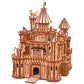 Wood Trick Dragon Castle Movable Wooden 3D Puzzles for Adults to Build - Red LED - Greensleeves Melody - Towers Rotating - Engineering DIY Project Mechanical Model Kits for Adults