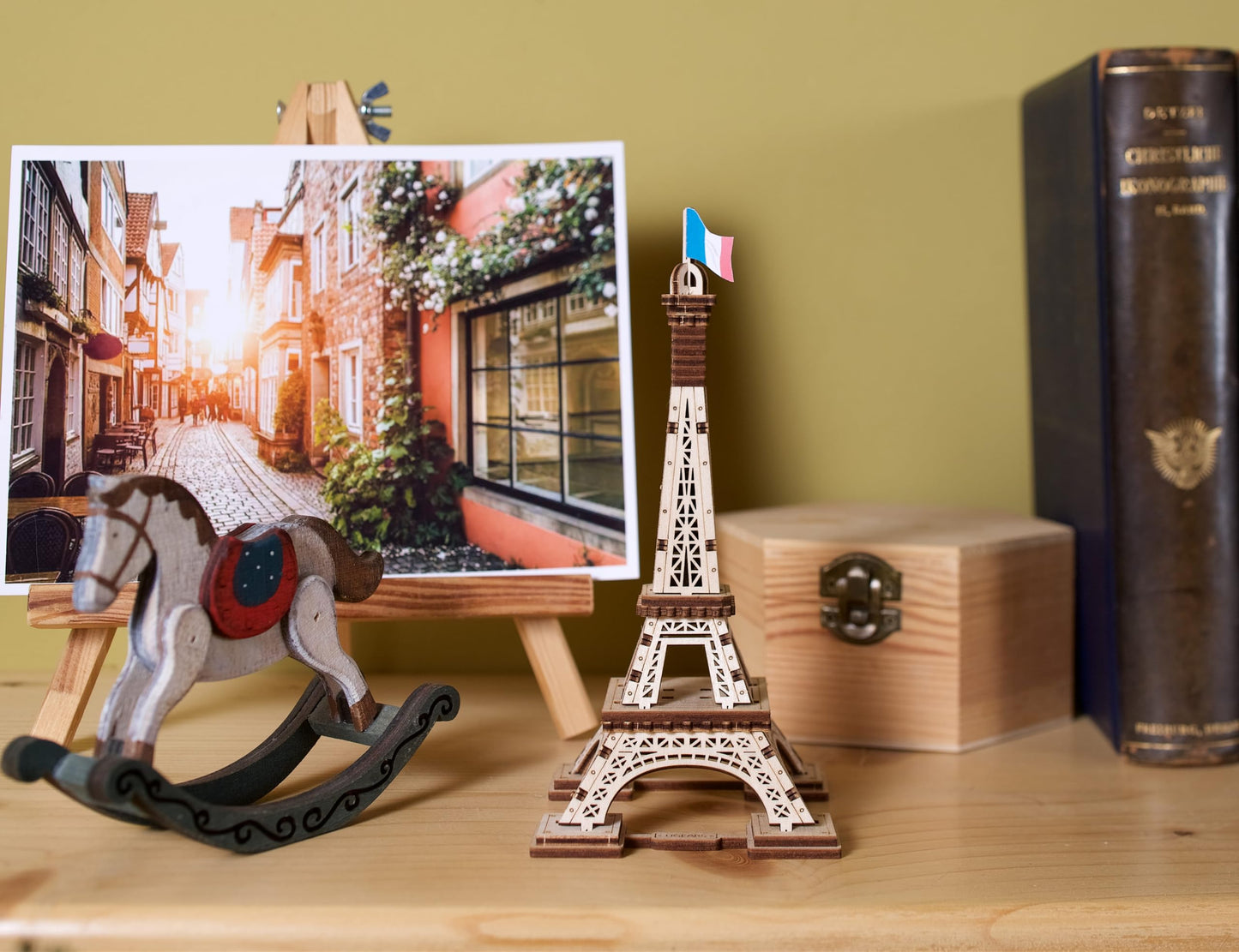 UGEARS Wooden 3D Puzzle Paris Eiffel Tower Iconic Model for Adults Easy Assembly DIY Miniature Kit 50 Pcs