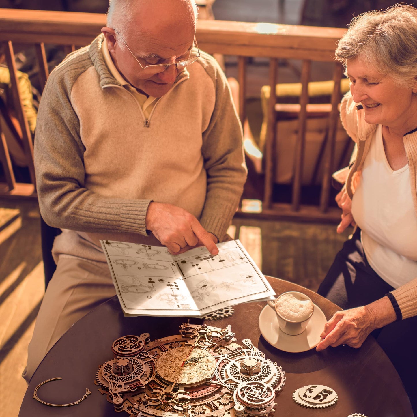 ROBOTIME 3D Wooden Puzzles for Adults, Models for Adults to Build Wooden Steampunk Clock Kit, DIY Mechanical Wall Quartz Aesthetic Room Decor Unique Gift