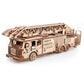 3D Wooden Puzzle - DIY 3D Puzzle Wooden Fire Truck Mechanical Model Kit with Wind Up Mechanism, Adjustable Ladder & More - 3D Puzzles for 15 yrs Above & Adults - Eco Wood Art, 439 Pieces