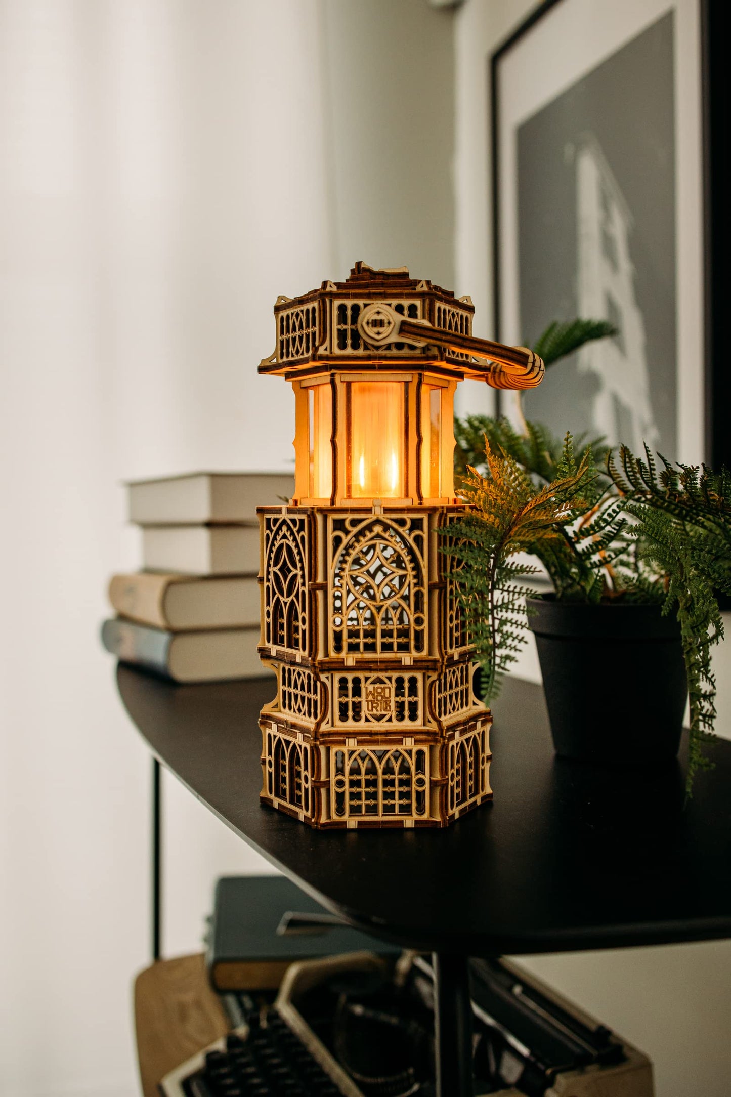 Wood Trick Antique Lantern Luminous LED 3D Wooden Puzzles for Adults to Build - 2-Mode Lighting - Engineering DIY Project Mechanical 3D Puzzle Model Kits for Adults