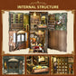 CCCDF Book Nook Kit - DIY Miniature House Coffee Shop Dollhouse Kit for Adults and Teens, 3D Wooden Puzzle Booknook Tiny House Bookshelf Decor, Gifts for Family, Friends (Saison Café)