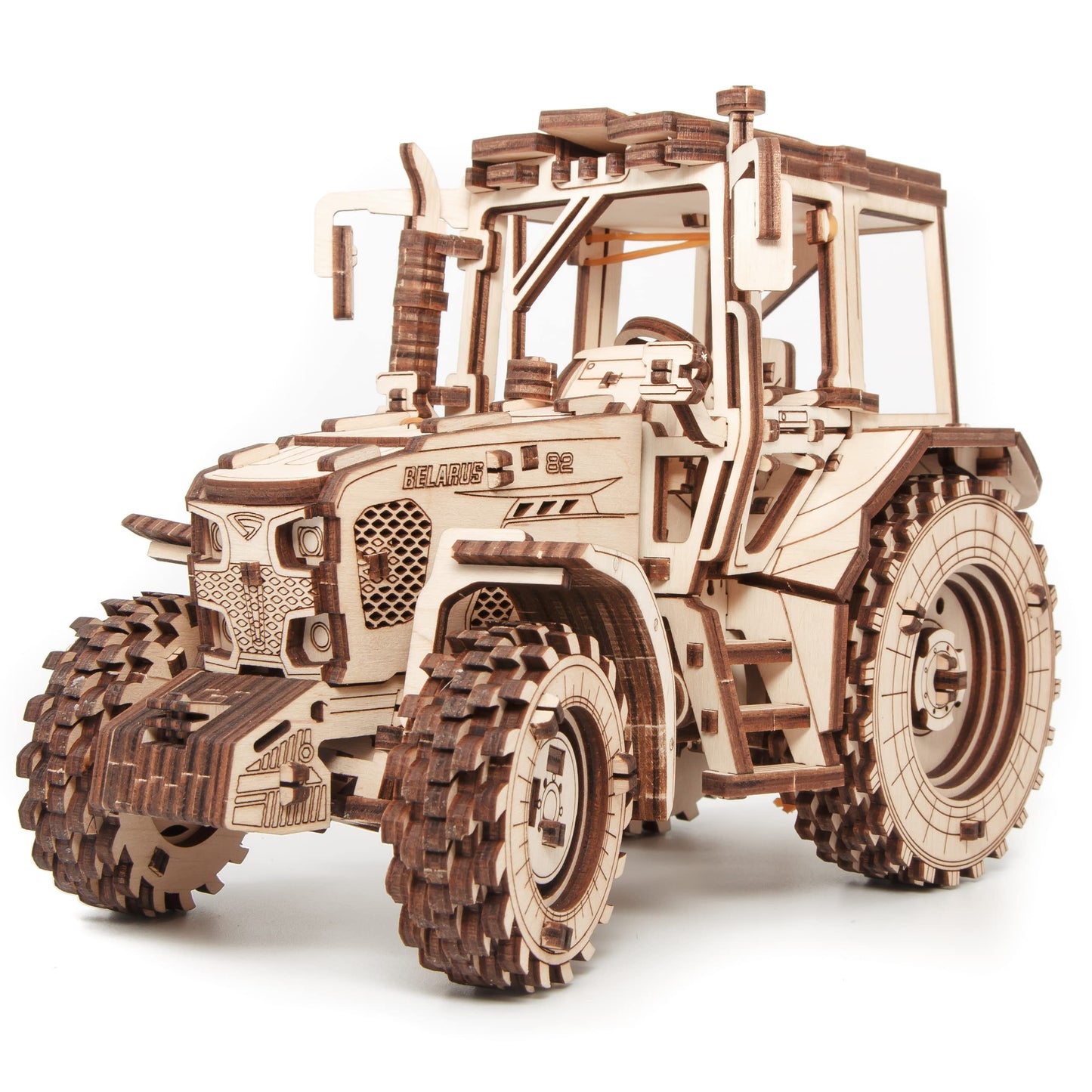 Tractor BELARUS-82 Model - Exquisite Collectible Mechanical 3D Wooden Puzzle for Adults, Perfect Shelf Display for Home or Office