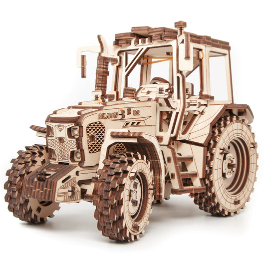 Tractor BELARUS-82 Model - Exquisite Collectible Mechanical 3D Wooden Puzzle for Adults, Perfect Shelf Display for Home or Office