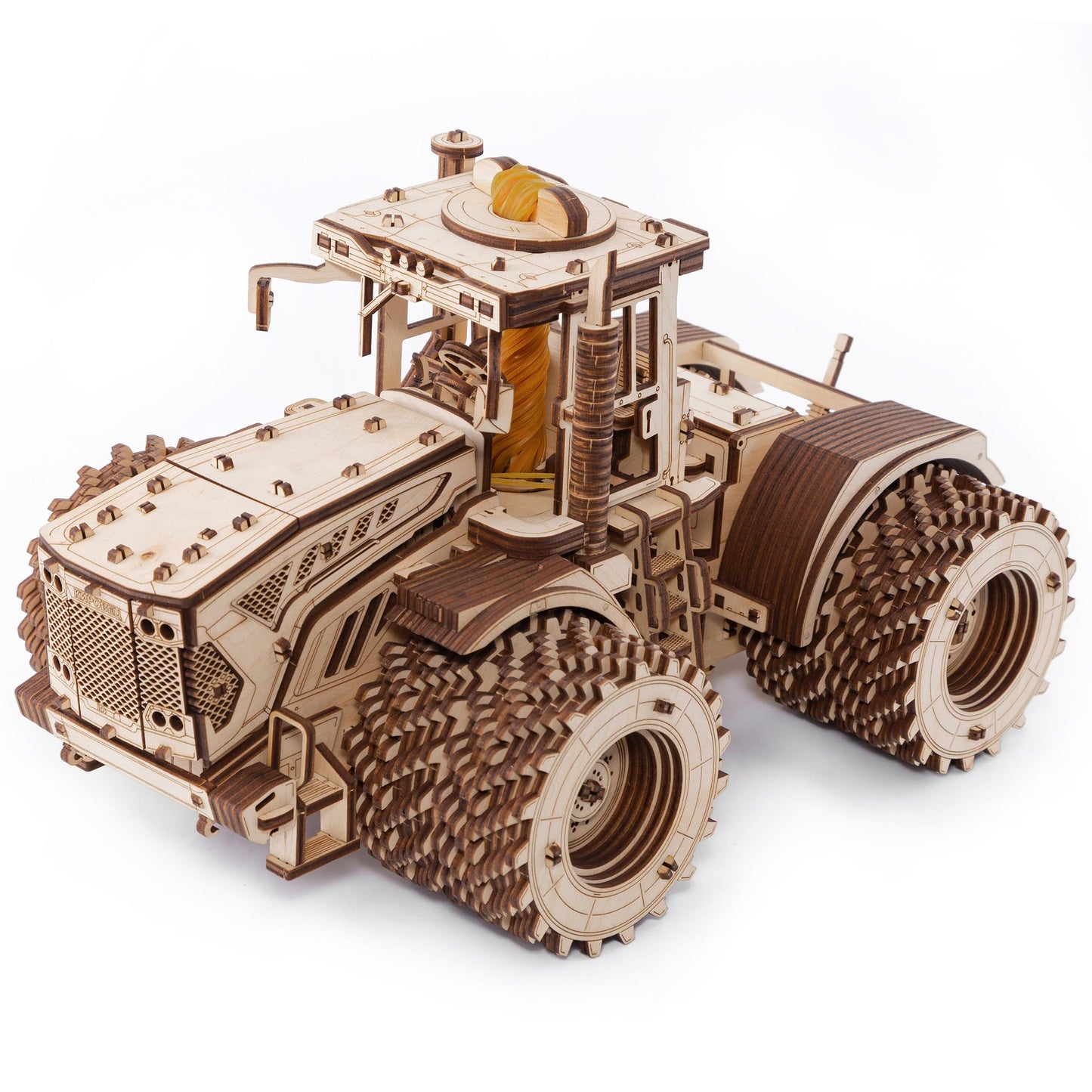 EWA Eco-Wood-Art - KIROVETS K-7M Three-Dimensional Mechanical Tractor-Puzzle for Adults and Teenagers-Collection Without Glue-596 Details, Colour Nature