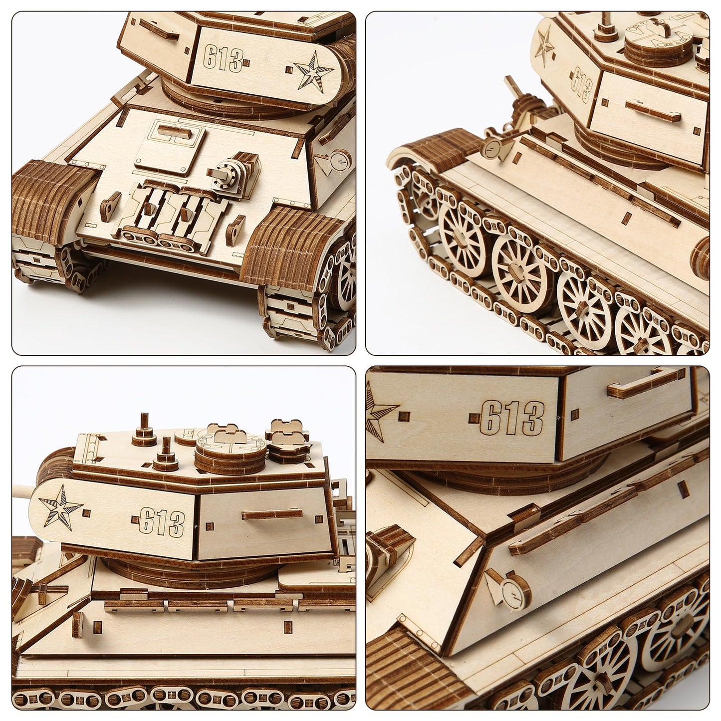 Foyucool 3D Wooden Puzzle for Adults, DIY Tank Model, Creative Assembly Model Building for Adults, DIY Assembly Puzzle, Woodcraft Kit for Christmas Day