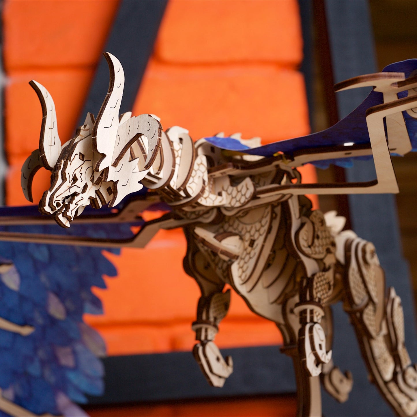 UGEARS 3D Wooden Puzzles for Adults - Windstorm Dragon 3D Puzzle - Mechanical Model Kits for Adults to Build - DIY Building Set Gifts for Christmas, Brain Teaser Puzzle, Hobby Kit