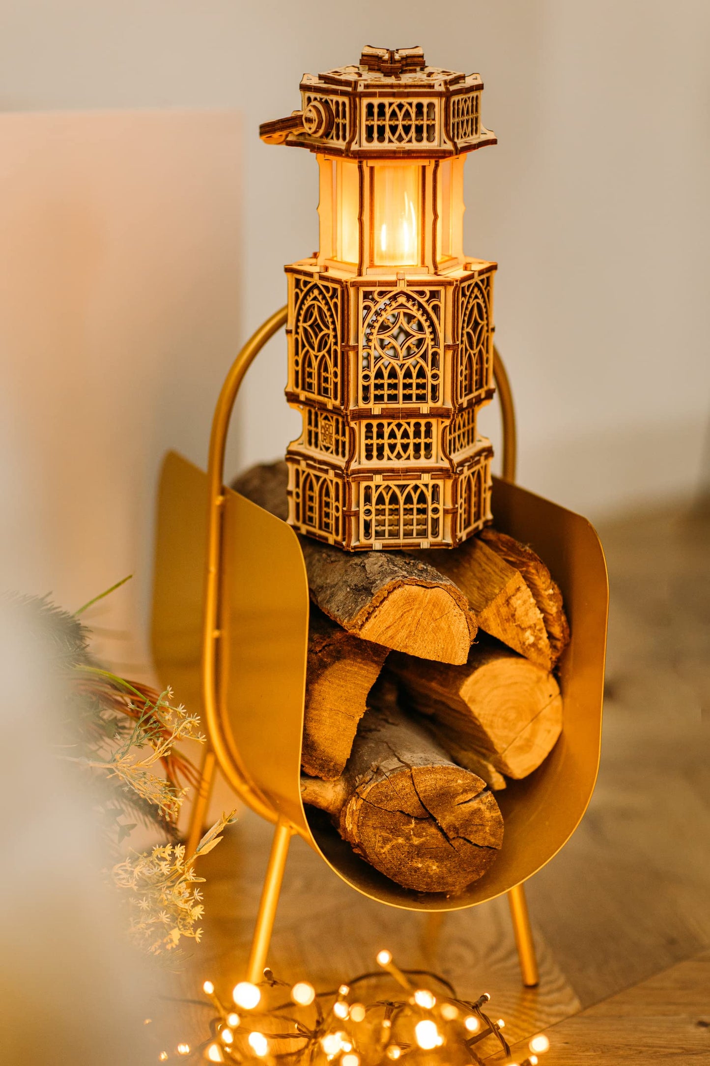 Wood Trick Antique Lantern Luminous LED 3D Wooden Puzzles for Adults to Build - 2-Mode Lighting - Engineering DIY Project Mechanical 3D Puzzle Model Kits for Adults