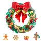 ROBOTIME Christmas Wreath with Red Bow, Pine Cones, Berries & Bells 3D Wooden Puzzles for Adults Creative Gifts for Holiday Window Fireplace Door Decorations