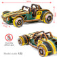 WOODEN.CITY Roadster LE 3D Wooden Puzzles for Adults – Build Your Own Roadster car with Rubber‑Band Motor – Self‑Assembly Model, DIY Gift for Adults and Teens