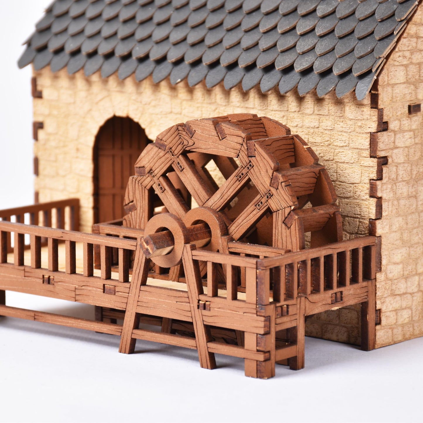 Wooden Mill-Hybrid Medieval Windmill, Watermill, Blacksmith Workshop -3D Wooden Puzzles for Adults to Build - Engineering DIY Mechanical Model Kit, 352PCS - Assembly Time 9H