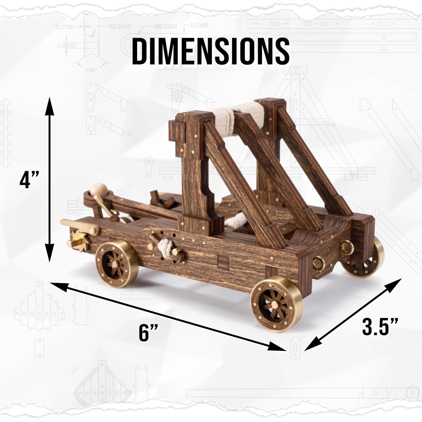 Medieval Kits Catapult Kit - Ralph Payne-Gallwey | Classic Series | 3D Wooden Puzzle