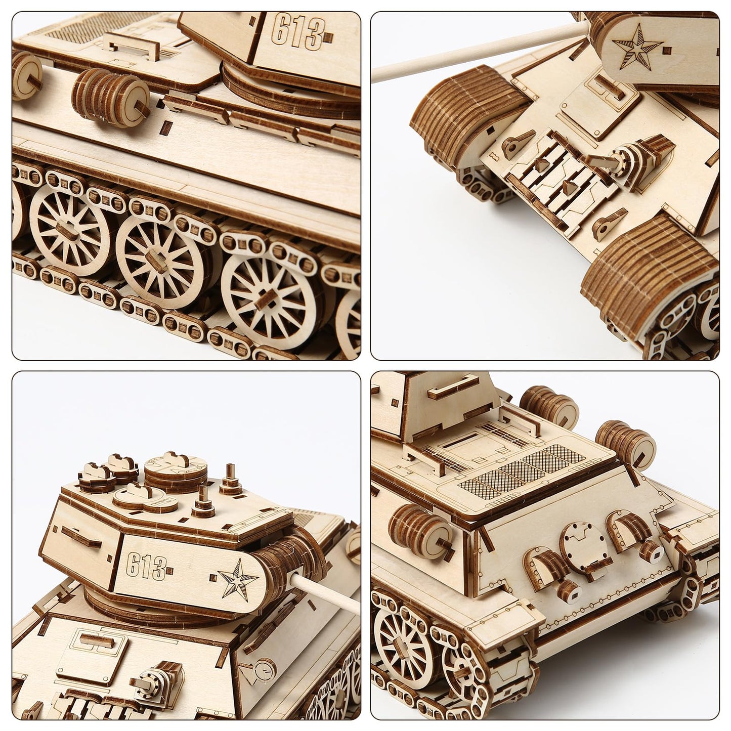 Foyucool 3D Wooden Puzzle for Adults, DIY Tank Model, Creative Assembly Model Building for Adults, DIY Assembly Puzzle, Woodcraft Kit for Christmas Day